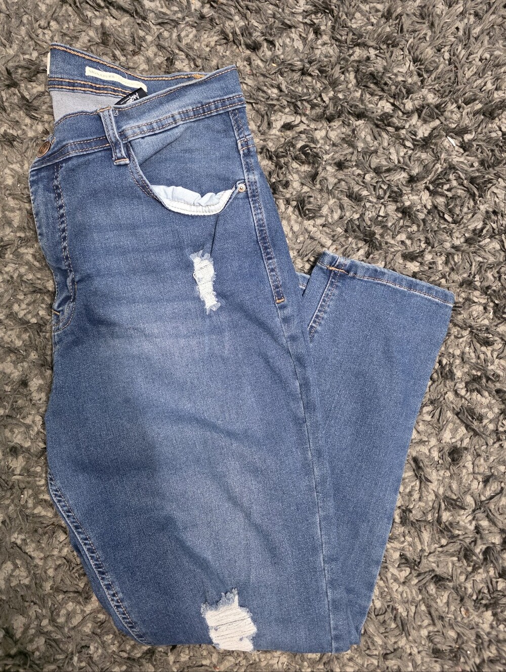 Angels Women's Light Blue Distressed Jeans Size 16